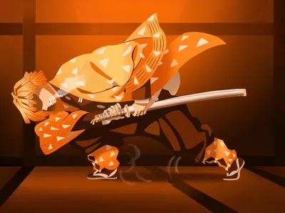 Zenitsu's Thunder Breathing Strike in 5K - free anime wallpaper 5120×3838