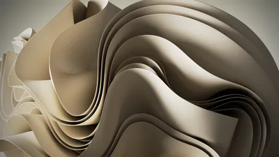 Flowing Beige Dimensions: Windows 11 Abstract Waves - free abstract wallpaper 3840×2160