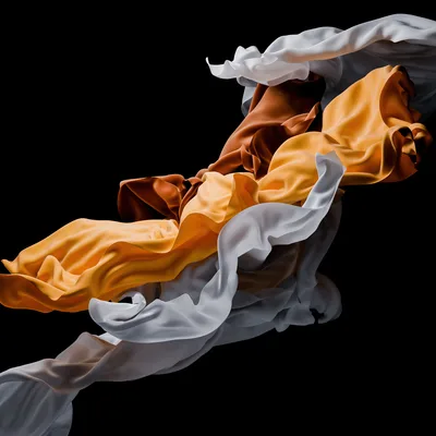 Flowing Amber and White Silk Dance - free abstract wallpaper 3840×3840