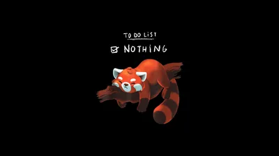 Lazy Red Panda To-Do List Nothing - free dark wallpaper 5120×2880