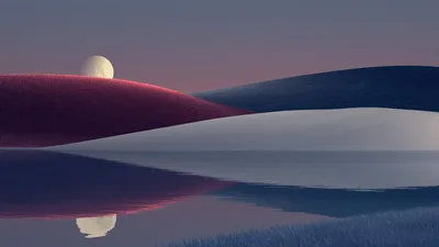 Moonrise Over Dreamlit Hills - free nature wallpaper 5120×2880