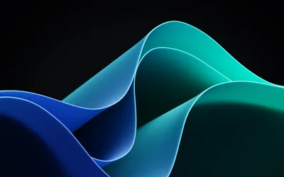 Azure Waves Dark Mode - free abstract wallpaper 3840×2400