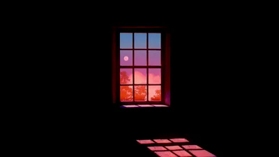 Moonlit Window at Dusk - free dark wallpaper 5120×2880