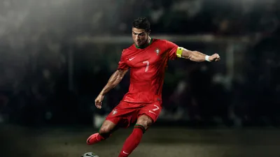 Cristiano Ronaldo Portugal Red Jersey In Action - free sports wallpaper 3840×2160