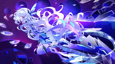 Skirk's Shattered Realm - Purple Ascension - free anime wallpaper 5120×2880