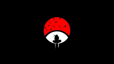 Itachi's Crimson Eye - Minimalist Naruto Art - free dark wallpaper 3840×2160