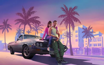 Vice City Sunset: Lucia & Jason's Getaway - free gaming wallpaper 5120×3200