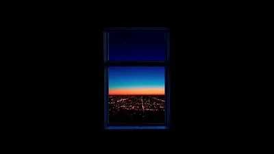 Window to the Neon City - free photography wallpaper 5120×2880