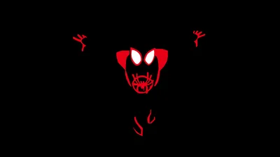Miles Morales Minimal Red Spider Art - free dark wallpaper 5120×2880
