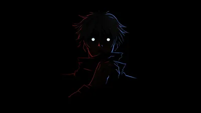 Gojo's Dual Nature - Minimalist AMOLED Art - free dark wallpaper 7680×4320