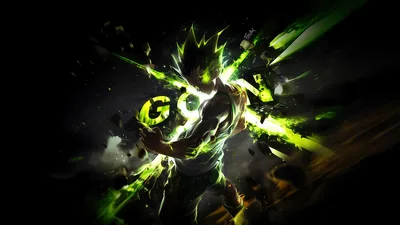 Gon's Radiant Power - Hunter x Hunter Green Energy - free anime wallpaper 5120×2880