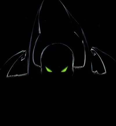 Spawn's Glowing Eyes in the Darkness - free dark wallpaper 5120×5538
