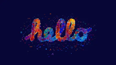 Digital Mosaic: Colorful Pixel Art Typography - free technology wallpaper 5120×2880