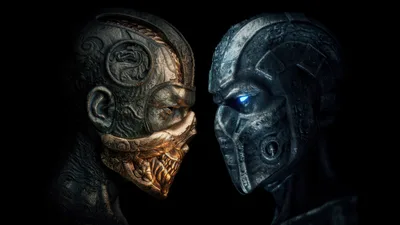 Scorpion vs Sub-Zero: Mortal Combat - free dark wallpaper 7680×4320