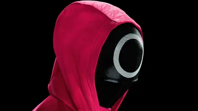 Pink Guard Mask - Squid Game Season 2 - free dark wallpaper 5120×2880