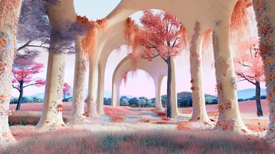 Surreal Archway Through Autumn's Dream - free nature wallpaper 3840×2160