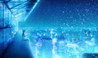 Winter Dreams Among the Neon City - free fantasy wallpaper 4318×2534