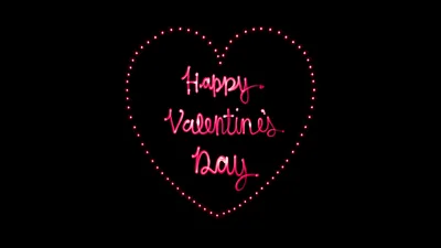 Happy Valentine's Day Neon Heart Love - free dark wallpaper 8000×4500