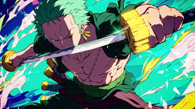 Zoro's Legendary Blade Strike in Action - free anime wallpaper 5120×2880