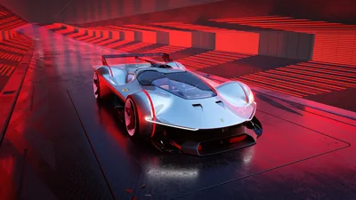 Ferrari Vision Gran Turismo Concept in Red Neon - free cars & vehicles wallpaper 6720×3780