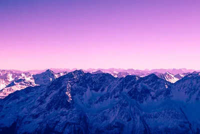 Purple Twilight Over Snowy Alpine Peaks - free nature wallpaper 3582×2398