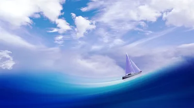 Sailing Through Dreams: Surreal Ocean Horizons - free fantasy wallpaper 4500×2500