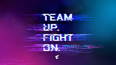 Team Up Fight On - Neon Glitch Cyberpunk - free technology wallpaper 3840×2160