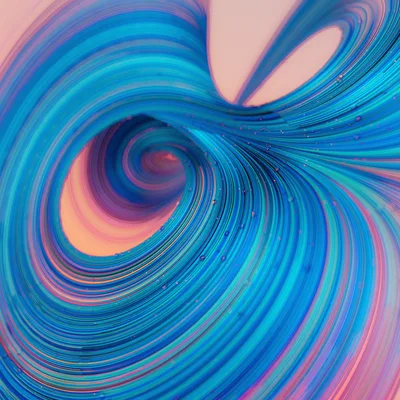 Twisted Blue Droplet Spiral - free abstract wallpaper 3840×3840
