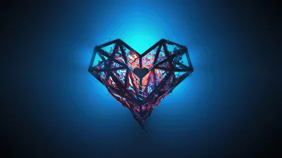 Luminous Heartbeat: Low Poly Digital Art - free kids & cute wallpaper 3840×2160
