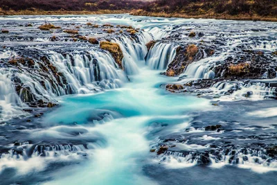 Bruarfoss: Iceland's Turquoise Cascade - free nature wallpaper 5616×3744