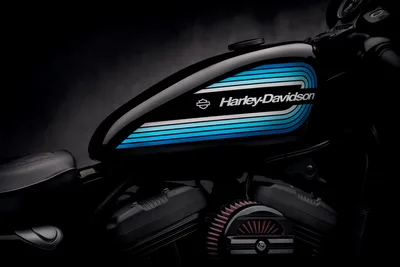 Harley-Davidson Blue Flame Motorcycle Close-Up - free dark wallpaper 7952×5304