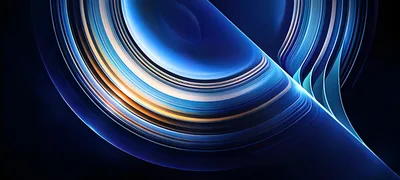 Blue Luminous Rings Flow - free abstract wallpaper 4800×2160