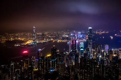 Hong Kong Nighttime Skyline Over Glowing Waters - free city & urban wallpaper 6000×4000