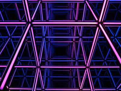 Neon Geometric Depths: Purple Light Illusion - free photography wallpaper 4608×3456