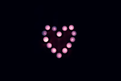 Pink Candlelight Heart in the Darkness - free dark wallpaper 5616×3744