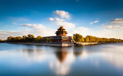 Forbidden City's Golden Reflection at Dusk - free city & urban wallpaper 3840×2400