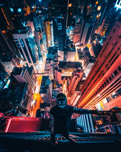 Neon Dreams Above the City Lights - free photography wallpaper 4000×5000