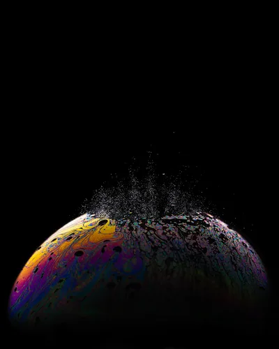 Psychedelic Bubble Burst on Black - free abstract wallpaper 4075×5094