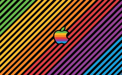 Rainbow Apple Stripe Aesthetic 5K - free technology wallpaper 5120×3193