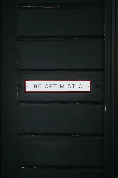 Be Optimistic: Motivation on Dark Wood - free wallpaper 4480×6720