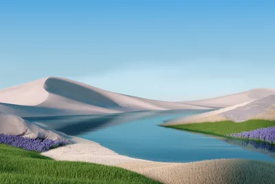 Serene Desert Lake Under Clear Skies - free nature wallpaper 3600×2400