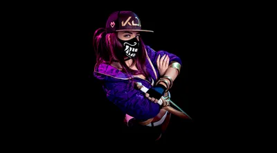 KDA Akali Neon Cosplay - 5K AMOLED - free gaming wallpaper 5256×2904