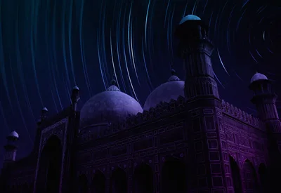 Neon Nights Over Badshahi's Ancient Dome - free city & urban wallpaper 2913×2000
