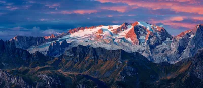 Alpine Majesty: Marmolada Glacier at Sunset - free nature wallpaper 12404×5393