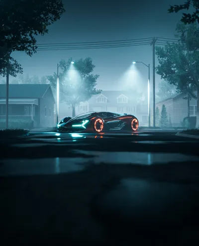 Neon Dreams: Terzo Millennio Concept - free cars & vehicles wallpaper 4366×5395