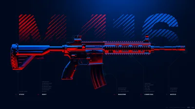 M416 Assault Rifle Blueprint - free gaming wallpaper 3840×2160