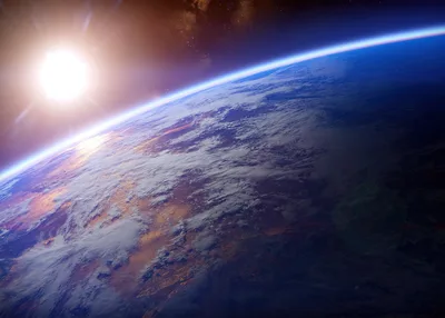 Earth's Sunrise from Orbit - free space wallpaper 5120×3657