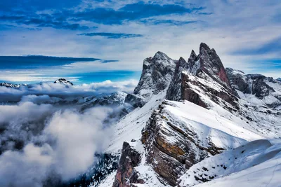 Seceda Peak: Alpine Winter Majesty in the Dolomites - free nature wallpaper 7680×5120