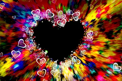 Neon Hearts Radiant Burst 5K - free kids & cute wallpaper 6000×4000