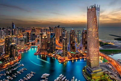 Dubai Marina Twilight Skyline - free city & urban wallpaper 6517×4350